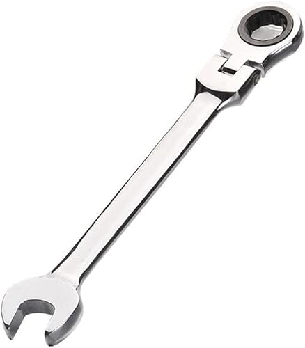 Llave combinada de trinquete, llave métrica de extremo abierto de acero al cromo vanadio endurecido con cabezal flexible (0.630 in)