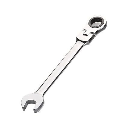 Ratcheting Combination Wrench, Flex-Head Hardened Chrome Vanadium Steel Open End Spanner Metric(16mm)