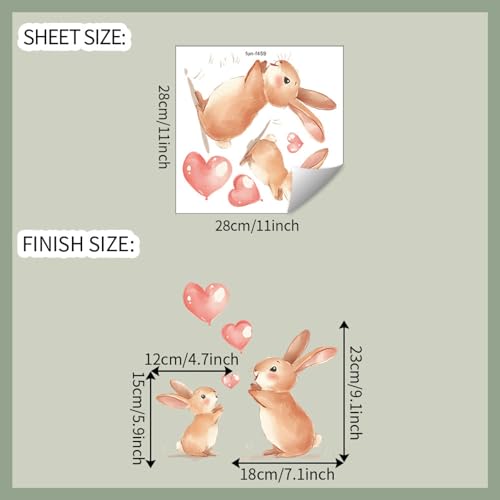 Vinilos Decorativos Conejo Acuarela Para Decoración Infantil miniatura 2