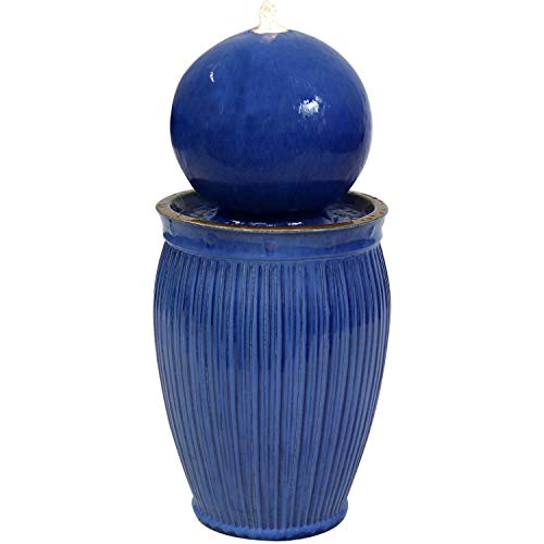 Sunnydaze Ceramic Orb Pedestal Outdoor Fountain #TOP27