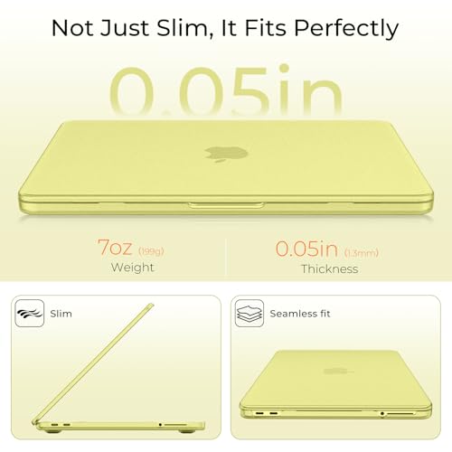 Image of EooCoo for MacBook Neo Case 13 inch 2026, 100% Match Color, 3 in 1 Kit | Citrus Clear, Anti-Fingerprint & Scratch & Crack, Sturdy, Mac Neo Accessories, Ready for School, Work & Travel