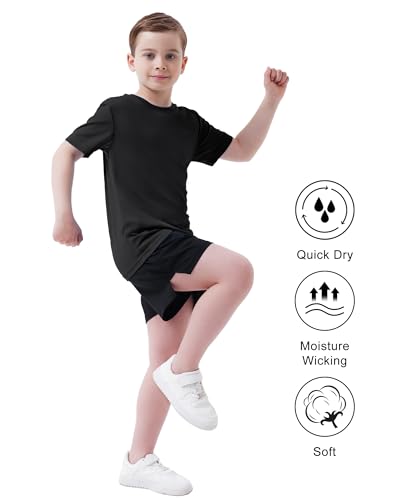 Boys Athletic Shirt Quick Dry Short Sleeve Performance Moisture Wicking T Shirt for Youth4