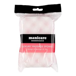 Manicare Luxury Massage Bath Sponge, Wash Exfoliate And Massage, Shower Body Scrubber, Pink Double Sided Cleaning Sponge, Durable And Long lasting, Lather And Use With Shower Gel Or Body Wash