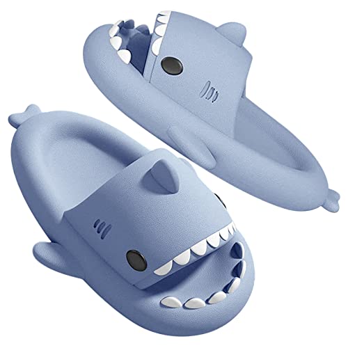 RXLLDOLY Shark Sliders, Cloud Shark Slippers for Women Men Non-Slip Quick Dry Shark Slides Super Soft Open Toe Sandals Pillow Shower Slippers for Indoor & Outdoor