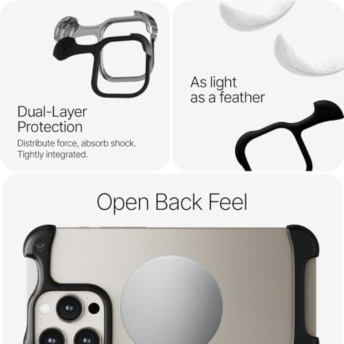 Arc Pulse Compatible with iPhone 16 Pro Max Phone Case (2024), Minimalist Protective Shock Absorption Aerospace Grade Aluminum Shells + Elastomer Inlays Easy Fit 6.9 inch (Aluminum Matte Black) by Arc Pulse - Image 6