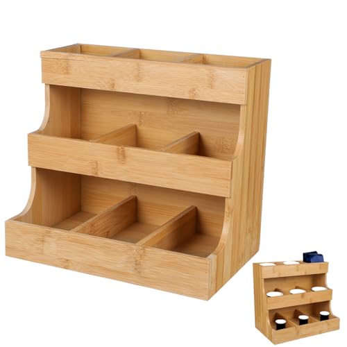 MUELODSIC Organizador De Bolsitas De Té De Madera Compacto, Soporte Para Café y Azúcar, Almacenamiento Para Oficina y Hogar, Estante Decorativo Para Bolsitas Pequeñas