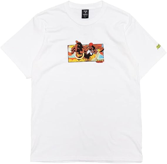 Amazon Huf ハフ メンズ Tシャツ ストリートファイター2 S S Tee Copcom 半袖tシャツトリプルトライアングルロゴ コラボ ゲーム リュウ チュンリー 並行輸入品 Tシャツ カットソー 通販
