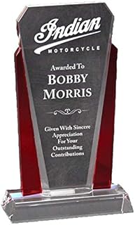 NWA Beautiful Red Crystal Trophy, Award, Achievement, Wedding, Graduation Plaque, Glass Award, Police, Corporate, Firefighters Awards with Free Personalization