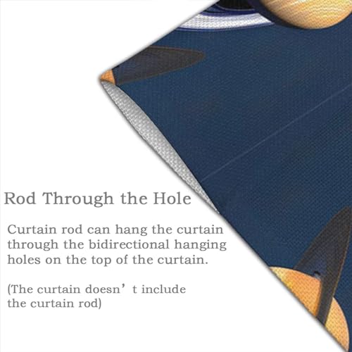 Rideaux occultants système solaire pour porte chambre d'enfant BROLEO motif espace ludique