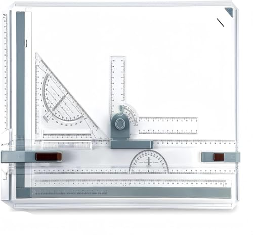 مجموعة لوحة رسم A3، طاولة رسم متعددة الوظائف للرسم والكتابة والرسم مع حركة متوازية وزاوية قابلة للتعديل، نظام متري فني جرافيك معماري