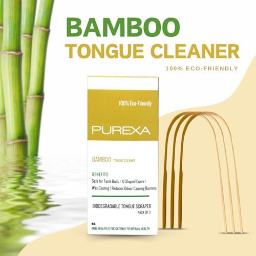 Image of Orthodontic Oral Care Combo | 2 Bamboo Orthodontic Toothbrushes for Braces with 3 Bamboo Tongue Cleaners | Activated Charcoal Soft Bristles