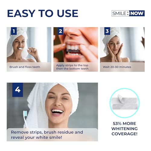 Tanden bleken strips - 20 Pap tanden whitener sessies - gemaakt in het Verenigd Koninkrijk - Niet-gevoelige 40 peroxidevrije strips - emaille veilig door SMILE:NOW - Image 6