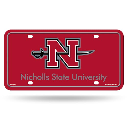 Rico Industries NCAA Nicholls Colonels Metal Auto Tag 6