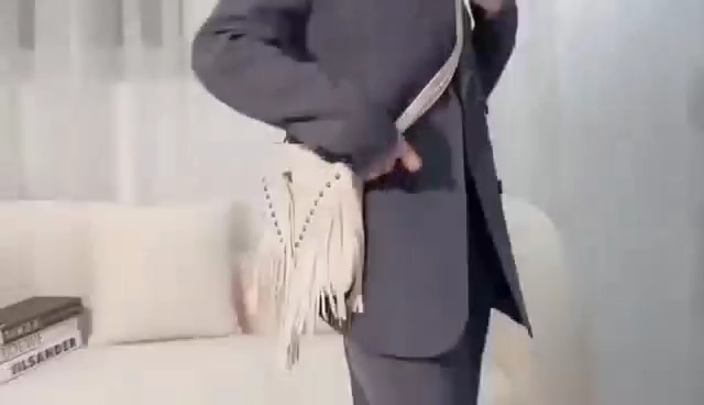 Bolso casual con remaches y flecos para mujer miniatura 7