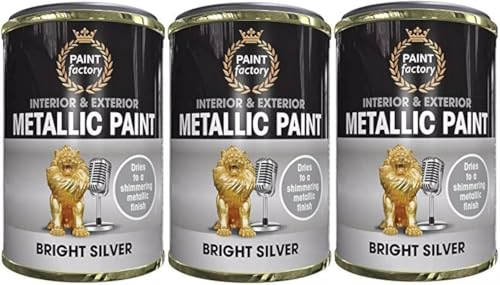 Mixel Bright Silver Metallic Tin Paint, Quick-Drying Formula, Diy Enthusiasts, Easy-To-Apply, Ideal For Crafting, Diy Projects, Home Décor, Wood, Meta