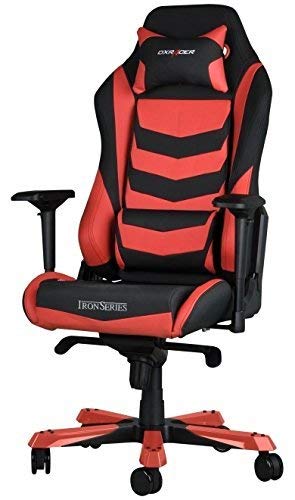 DXRacer Iron IS166 Gaming-Stuhl in Rot mit verstellbaren Armlehnen