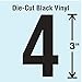 Die Cut Number Label, 4, 10 Cards, PK10