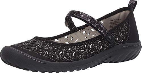 Jambu Women's Wildflower Mary Jane Flat, Black, 8.5 Wide