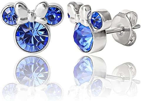 Disney Damen Minnie Mouse Geburtsstein-Ohrstecker - Minnie Mouse Ohrringe - Geburtsstein-Schmuck - Disney Schmuck