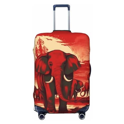 Luggage Cover Elastic Washable Suitcase Cover Dust-Proof Elephants Red Travel Luggage Cover Fashion Suitcase Protector Thickened Baggage Cover Fit 18-32 Inch Luggage Small, Black