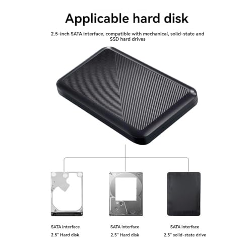 Malloy 5 Go/S de Disque Dur Externe SSD à Semi-Conducteurs 2,5 "avec USB 3.1 pour la Prise en Charge des Ordinateurs Portables PC Jusqu'à 6 to, s'adapte à 7 mm / 9,5 mm SSD/HDD – vue 7