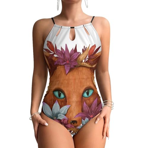 Swimsuit monokini femme effet ventre plat Fleur Renard chic