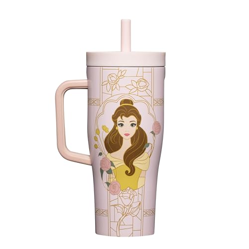 Corkcicle Cruiser Insulated Tumbler with Handle & Straw - Triple-Insulated - Leakproof Travel Mug - BPA-Free - Summer Drinkware Gift - Keeps Drinks Ice Cold - 22 oz - Belle