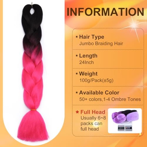 5 pacchi Ombre Braiding Hair estensione dei