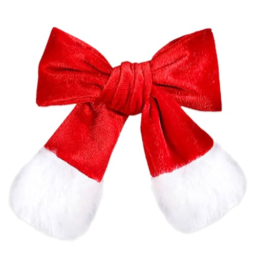 Velvet Christmas Hair Bows - Large Red Bow Clips for Women & Girls - Furry Xmas Party Gift - 1Pcs