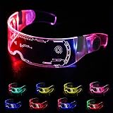 JYB Hopefuture LED Cyberpunk leuchtende Brille, Halloween Christmas Decoration Party Bunte Technologie EL Kaltlichtlinsenbrille (Hoffnung)