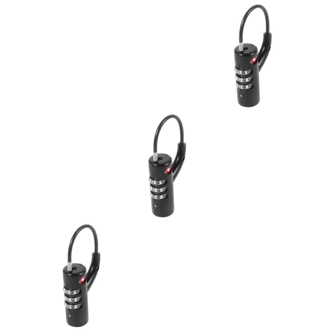 Gatuida 3piezas Candado De Equipaje Tsa Cerradura De Combinación De Seguridad Para Viaje Para Mochilas y Maletas