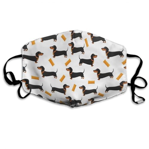 WUXEKZO Adults Boys Girls Warm Protective Masks Fashion Scarf Anti Dust Windproof Mouth Cover, Dachshund Mouth Decoration for Sports Travel Hiking