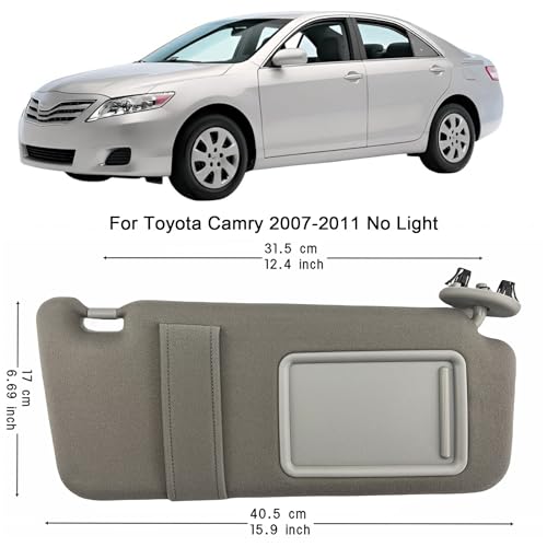 Right Passenger Side Sun Visor for 2007-2011 Toyota Camry No Light by GlymXia - Used condition - Image 2