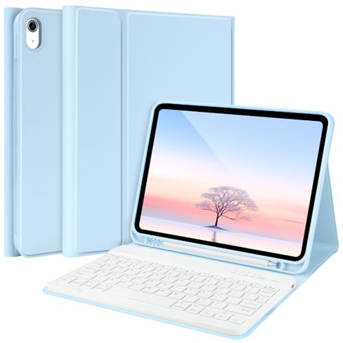 TQQ iPad 第10世代ケース キーボード付き (10.9インチ 2022年) iPadキーボードケース 10.9インチ第10世代用 取り外し可能 - ペンシルホルダー - フリップスタンドカバー - iPad 第10世代 10.9インチ 2022年版