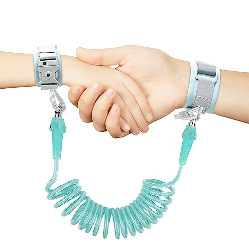 Relota Anti-Verloren Handgelenk Gürtel Leine 2M, 360° Drehung Elastisches Drahtseil Kinderleine, Kinder Sicherheitsleine, Kinder Sicherheit Handschlaufe für Reise, Outdoor, Spazieren (Grün)