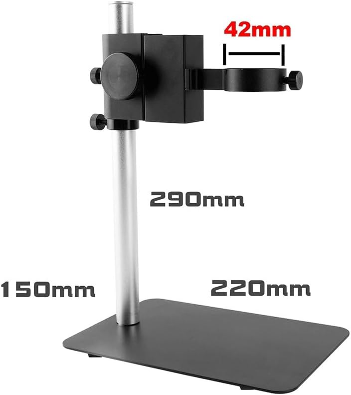 Microscope Accessories Kit Mircoscope Base Adjustable Focusing Bracket Focusing Holder Table Stand 42mm 50mm for Zoom Lens Microscope Camera Microscope Slides(Small Stand-White)