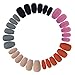 Wobe 120pcs Colorful Coffin Nails Matte False Gel Nails Art Tips Sets Full Cover Medium Matte False Nails for Ballerina Cosplay Office Lady 5 Colors