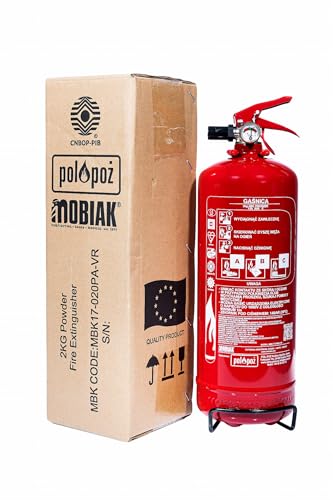 notlok Safety Work - Gaśnica Proszkowa 2 kg ABC + wieszak – Trwałość do 20 Lat | Wysoka Skuteczność (13A 89B C) | Idealna do Samochodów, Firm i Obiektów Użyteczności Publicznej