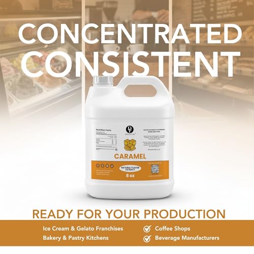 Image of Dolce Flav Natural Caramel Extract - 8 Ounce Water-Soluble Kosher, Sugar-Free, Concentrated Caramel Flavor for Baking, Coffee & Desserts, Includes Measured Dropper