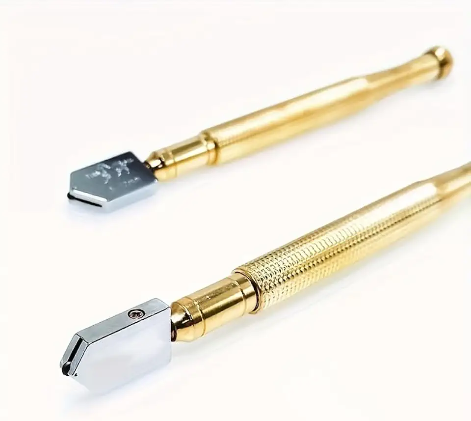 Cortador de vidro diamante multifuncional – ferramenta de corte manual de azulejos e espelhos, sem necessidade de bateria, aço dourado, corte de vidro