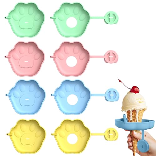 IKOPFLN 4 Stück Tropffrei Eis am Stiel-Halter für Kinder, Eishalterung Kinder, Eis Tropfschutz, Silikon Eis Halter für Kinder Eis am Stiel-Halter mit Strohhalm