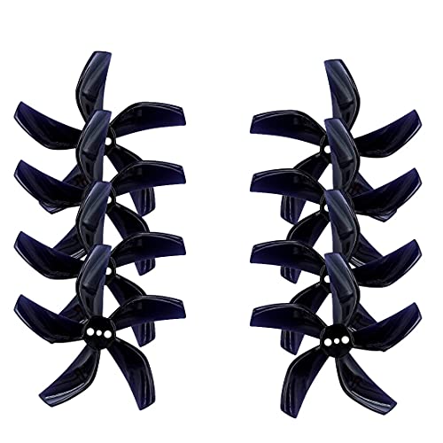 Gemfan 4Pairs D51-2020 51mm 5-Blade PC Propeller with 1.5mm Mounting Hole for RC FPV Racing Freestyle 2inch Cinewhoop Ducted Drone (Black)