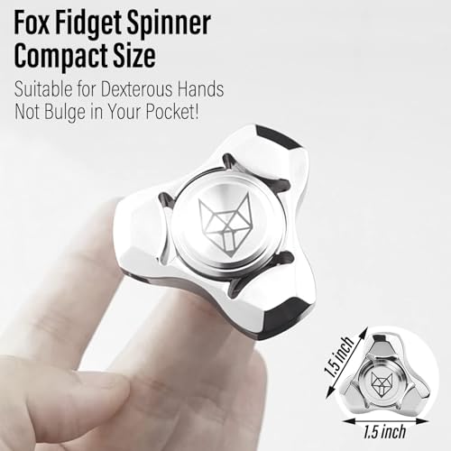 Image of FREELOVE Premium Metal Fidget Spinner for Adults, Stainless Steel Heavy Silent Spinner with Precision Bearing, Small Office Desk Toy & EDC for Stress Relief Focus ADHD, Silver