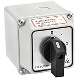 Heschen Universeller rastender Nockenwahlschalter Umschalter, SZW26-20-0-3.2D, 660V 20A, EIN-AUS 4 Positionen 8 Klemmen, mit Hauptschalter-Außenbox, CE (Standard Box)