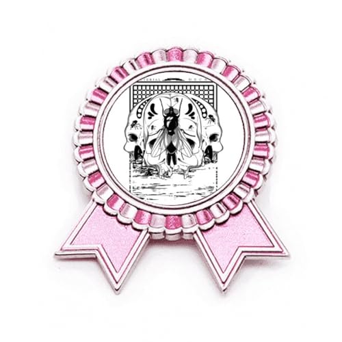 Broche squelette rose en métal pour masquer un accroc de vêtement M