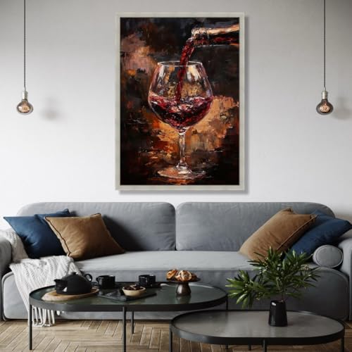 Impressions sur toile decoration interieure cuisine motif de vin rouge