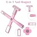 KFHENSOMR Nail Magnets Set 11PCS Cat Eye Gel Nail Polish Tools Set 5 in 1 Nails Magnets for 3D Cat Eye Gel Nails Polish with Stripe Plates and Pen Art Magnetic Kit for Art Salon or DIY