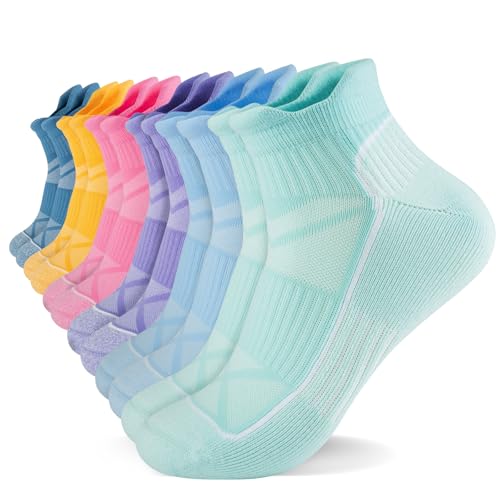 fenglaoda Compression Ankle Socks for Women & Men 6 Pairs– Low Cut Running Socks with Arch Support, Cushioned Sole & Heel Tab - image 1
