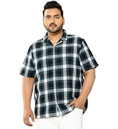 Thomas Scott Men | Short Sleeves | Regular Fit Plus Size | Windowpane Checks | 100% Cotton | Cuba...