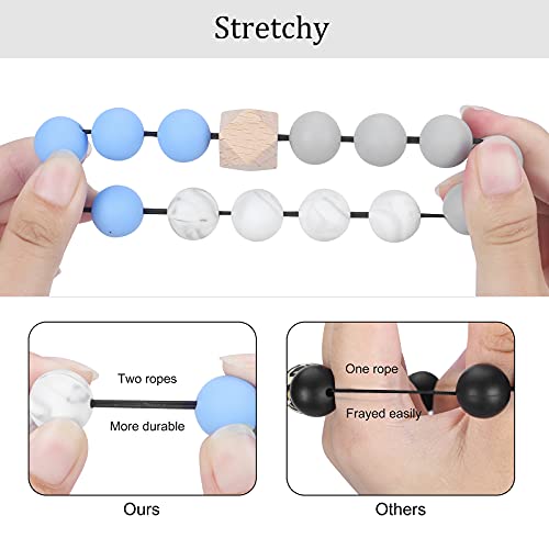 Weixiltc Bracelet Keychain Wristlet, Silicone Bead Key Ring Bracelet For Women (Blue) #TOP2